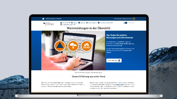 Warnportal des Bundes (Quelle: MEKUN) Warnportal des Bundes